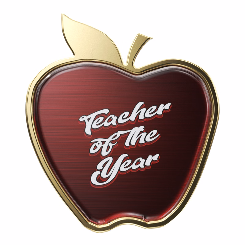 Express Vibraprint 1-1/8" x 1-1/4" Apple Lapel Pin & Magnet Back