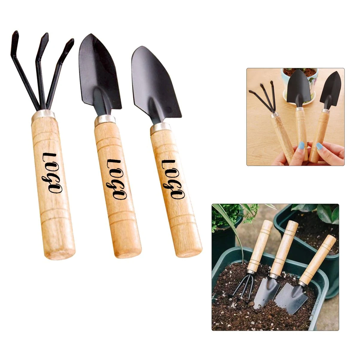 Small Wooden Handle Gardening Kit 1