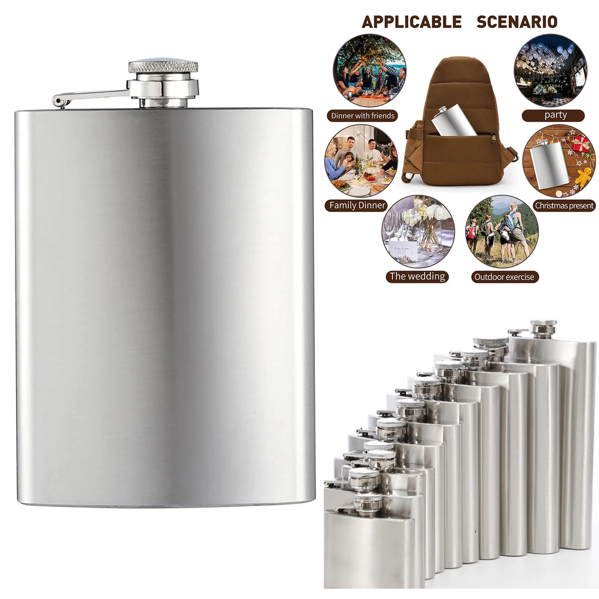 12 oz Whiskey Flask 1