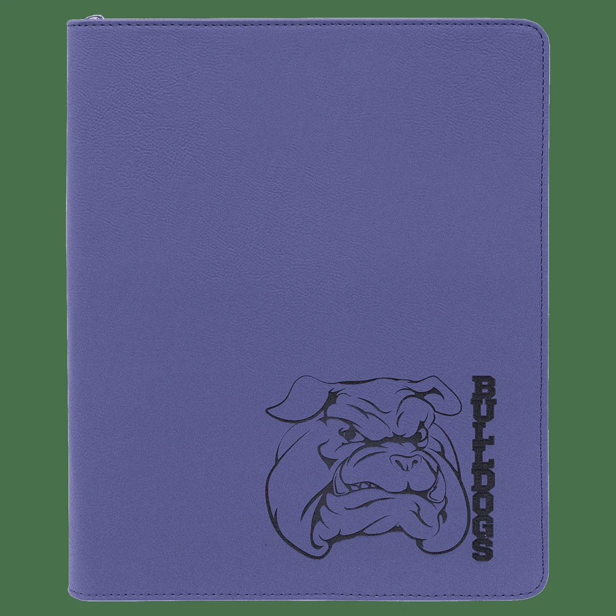 9 1/2" x 12" Purple with Zipper Leatherette Portfolio with Notepad 1