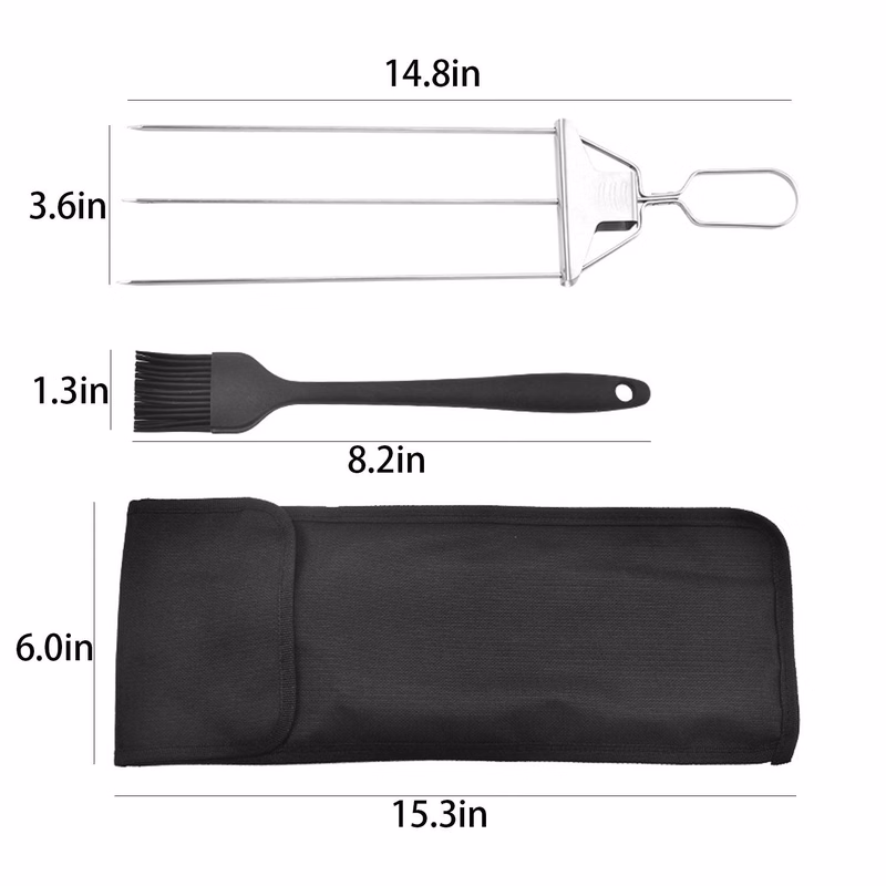 Stainless Steel Semi-Automatic BBQ Fork Set