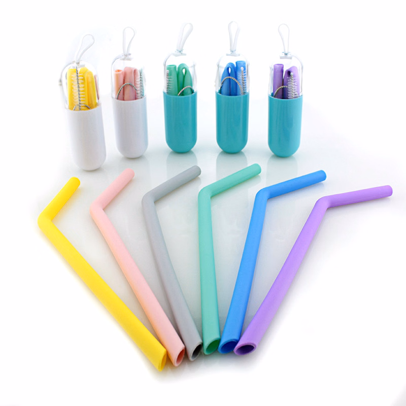 Collapsible Silicone Straw Set with Case