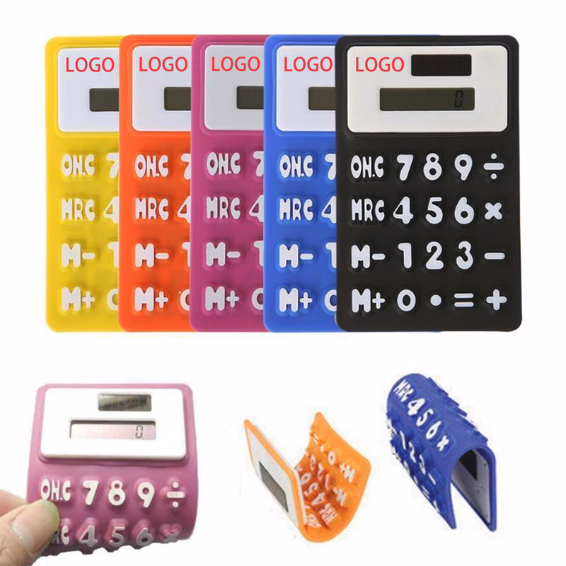 Solar Foldable Silicone Calculator MOQ 100pcs