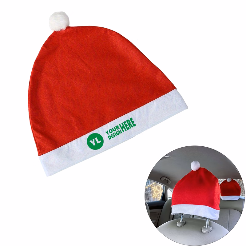 Christmas Car Seat Santa Hat Decor