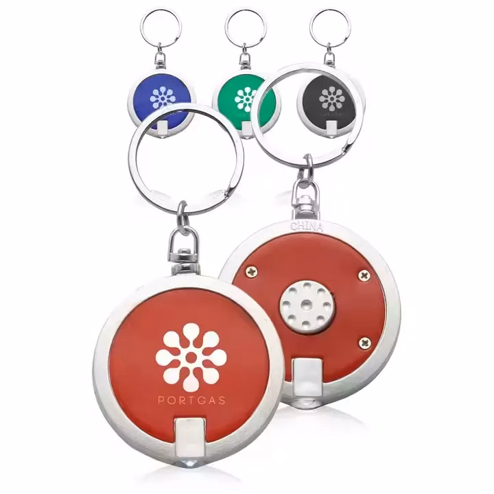 Round LED Light with Key Ring - Full Color Print