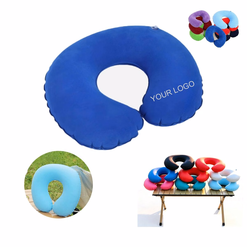 Custom Printed Inflatable U-Shaped Pillow For Outdoor Campin