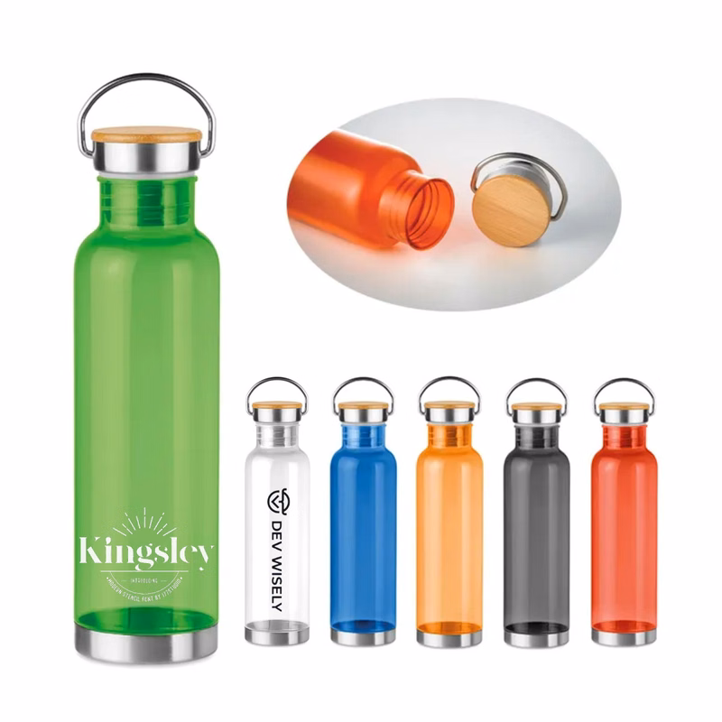 800ML Handle Sports Water Bottle With Bamboo Lid