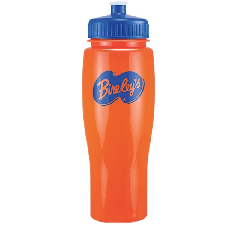 24 Oz Contour Bottle w/ Push Pull Lid - Solid Colors 1