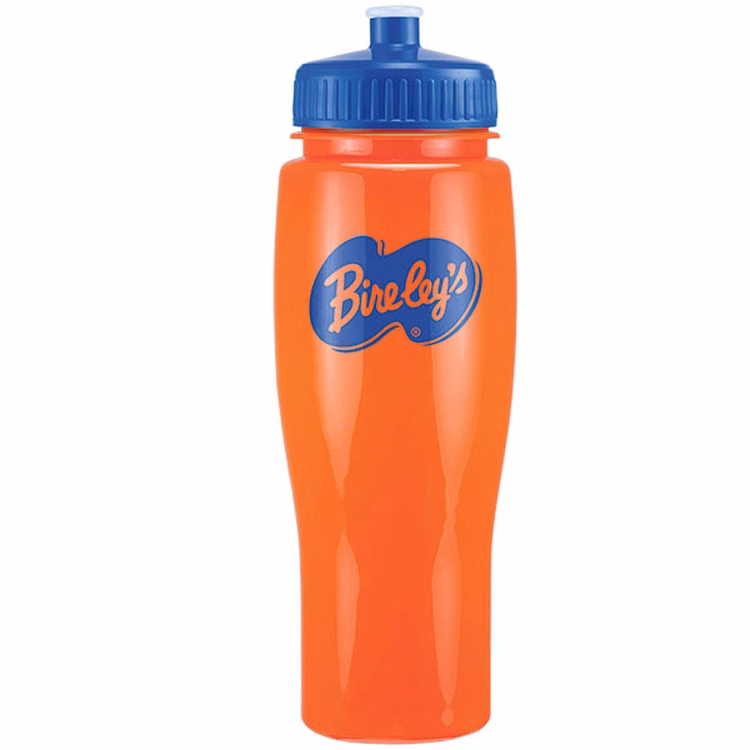 24 Oz Contour Bottle w/ Push Pull Lid - Solid Colors