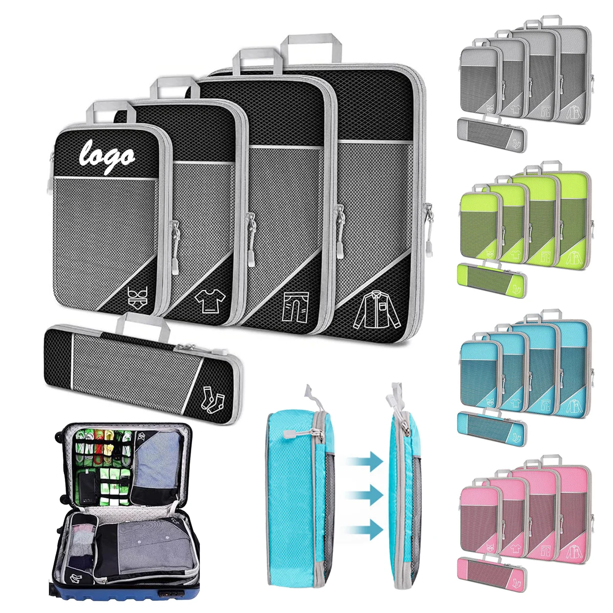 MOQ 30 Expandable Travel Bag Luggage 10"L x 14"W x 3"H 1