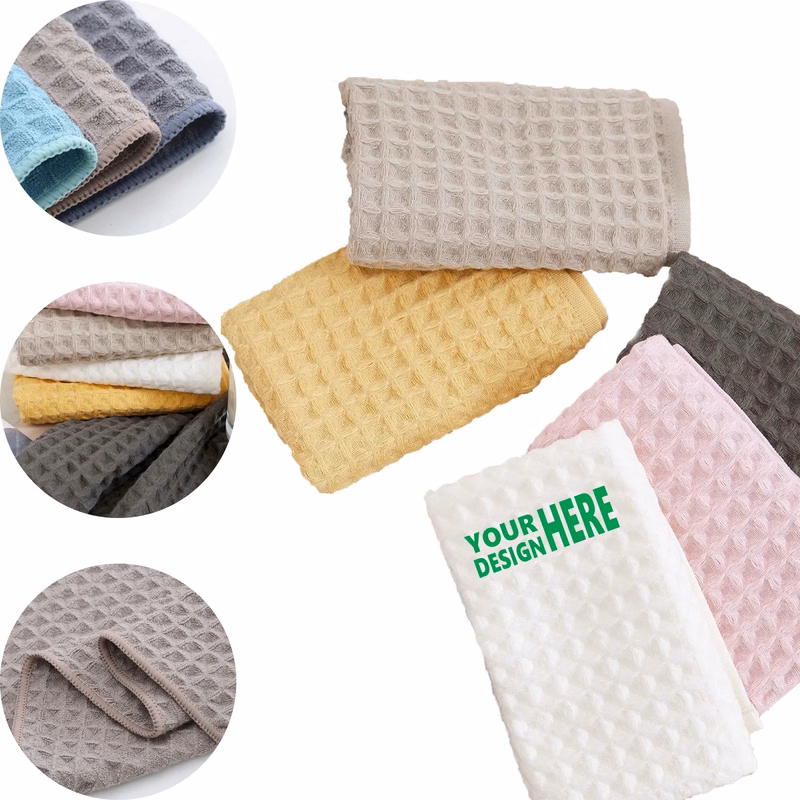 MOQ20PCS Soft Cotton Large Plush Waffle Beach Bathroom Towel