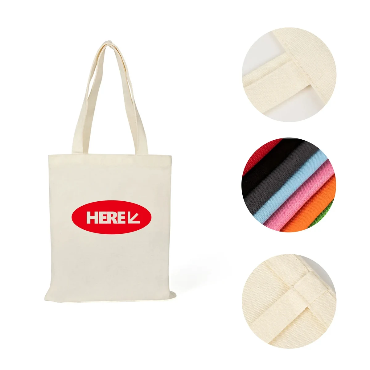 Eco Friendly Reusable Canvas Tote Bag With Pocket, custom tote bag with logo imprint 1