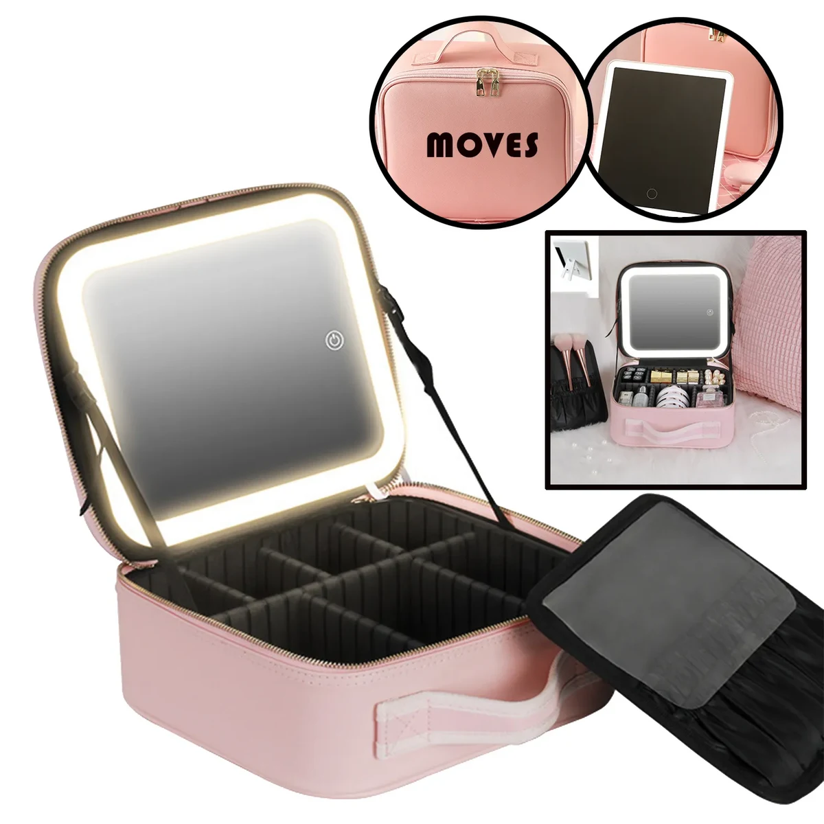 Large Cosmetic Bag With Lamp And Mirror 1