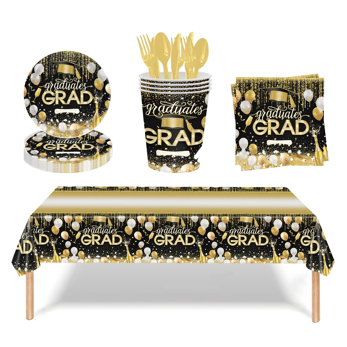 113 PCS Disposable Graduation Tableware 1