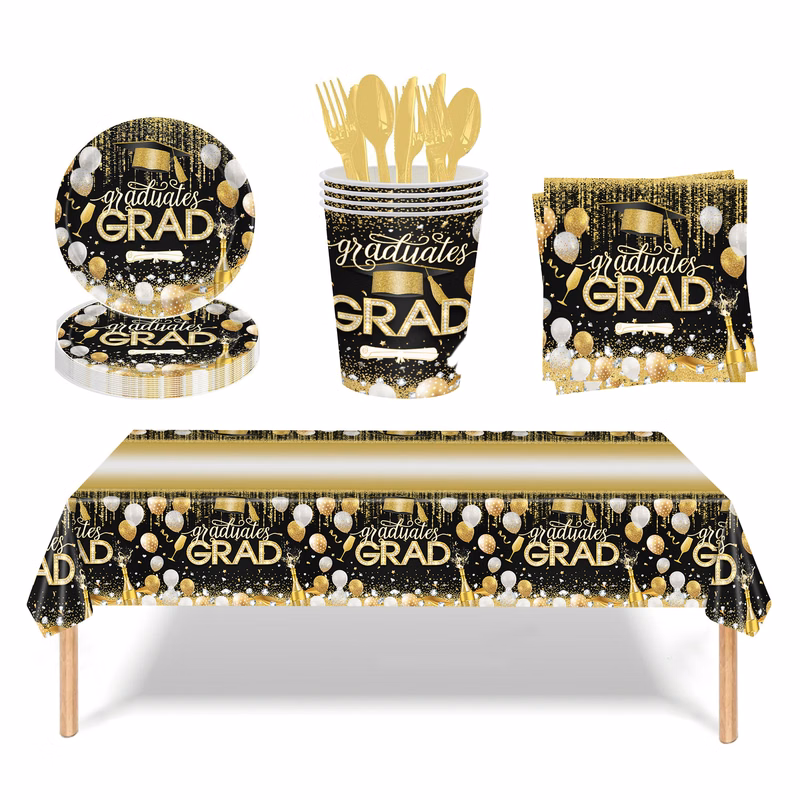 113 PCS Disposable Graduation Tableware