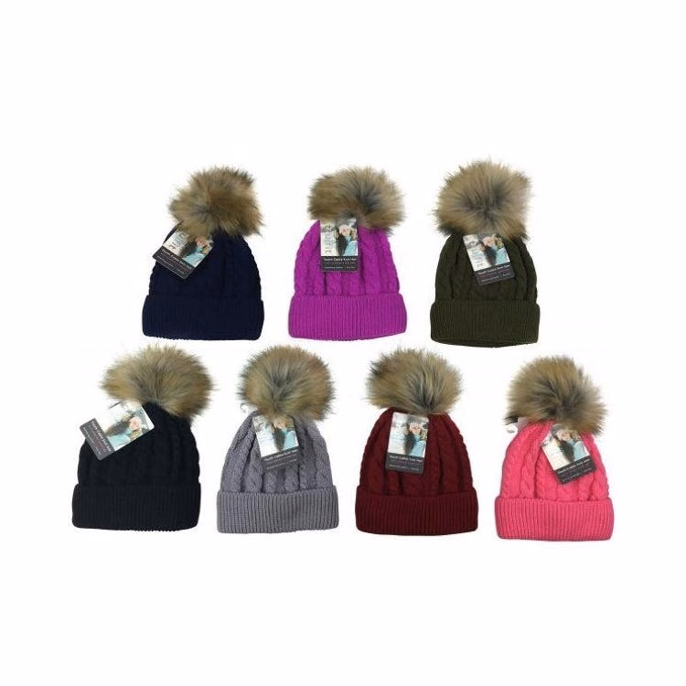 Kids' Cable Knit Beanies - Assorted