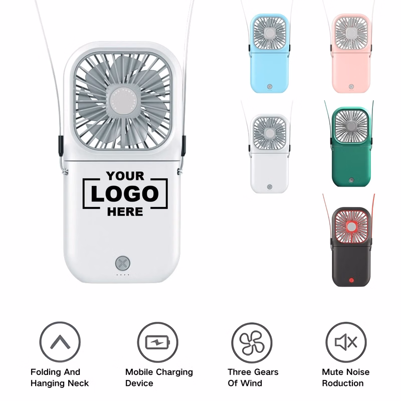 Neck Hanging Foldable Large Capacity Battery Portable Fan