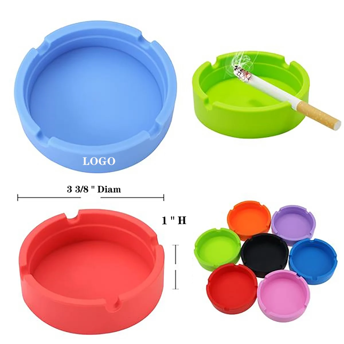 Round Shaped Food Grade Silicone Ashtray 1