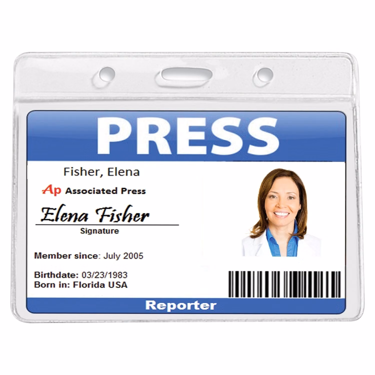 "Dublin" Clear Badge Holder Fits 4" x 3" Insert