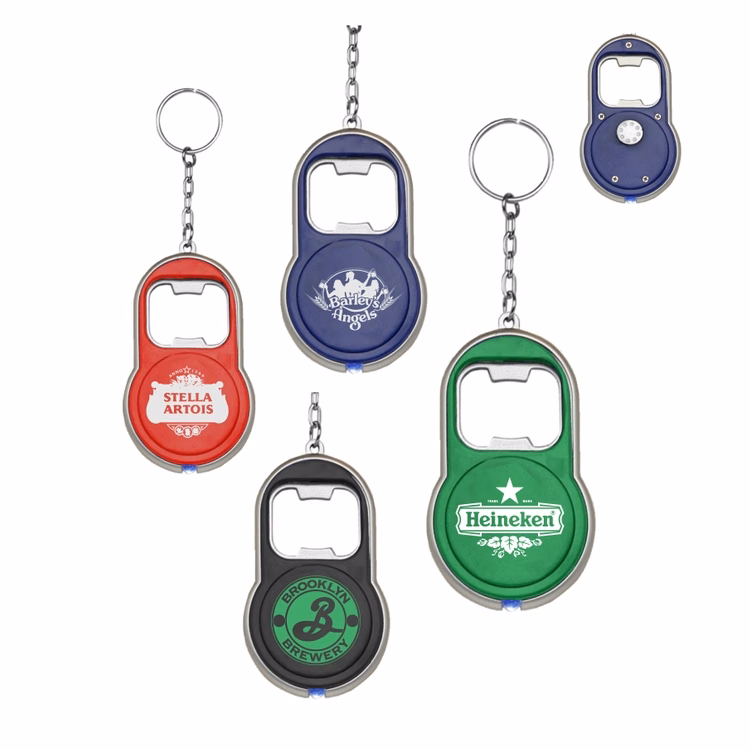 Bottle Opener w/LED Flashlight Keychain