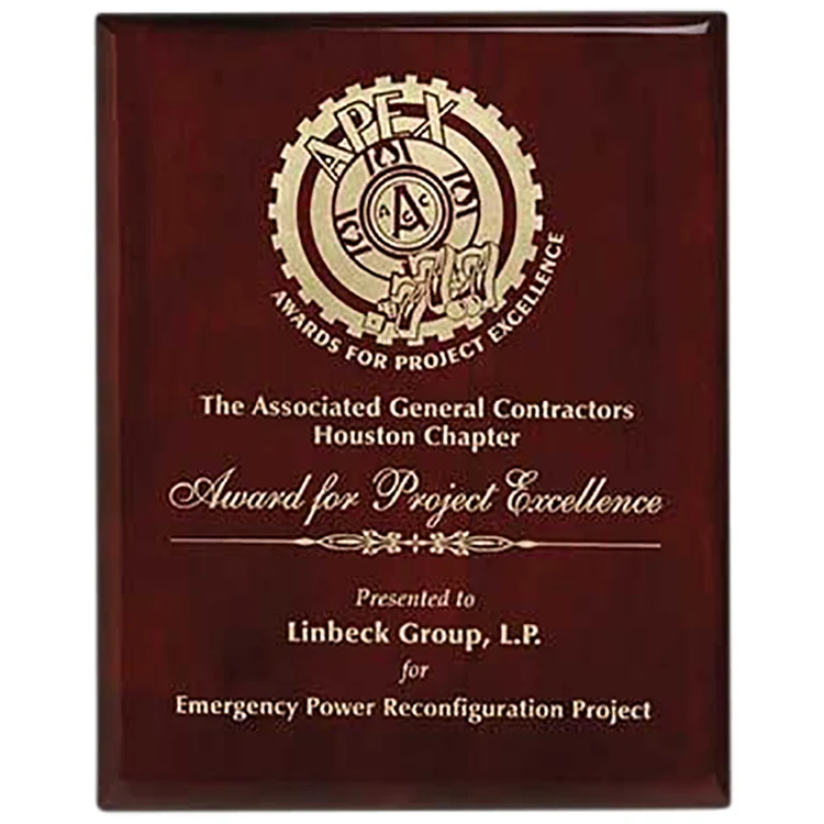 Rosewood Piano Finish Wood Engraved Plaque 1