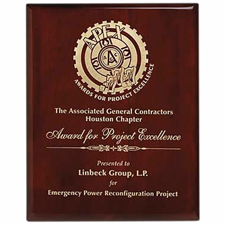 Rosewood Piano Finish Wood Engraved Plaque