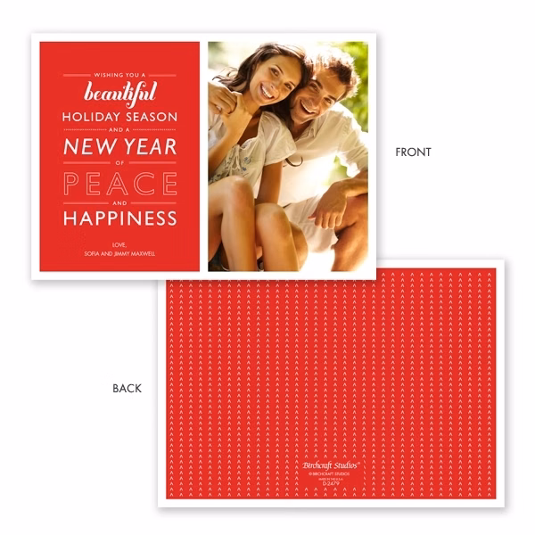Beautiful Holiday Red Christmas Photo Cards