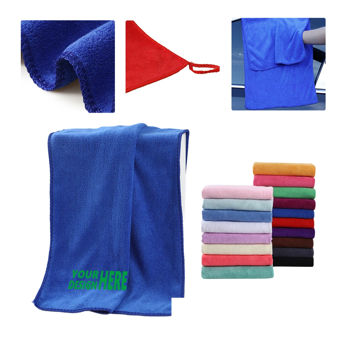 MOQ 50 Microfiber Car Wash Towel Fast Drying Scratch-Free Cleaning 1