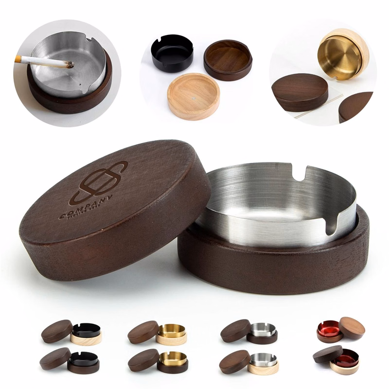 Wood & Metal Multi-Purpose Ashtray