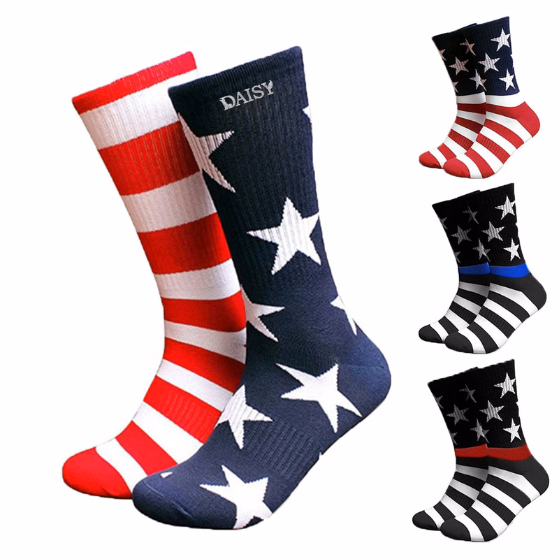 Unisex Cotton American Flag Socks