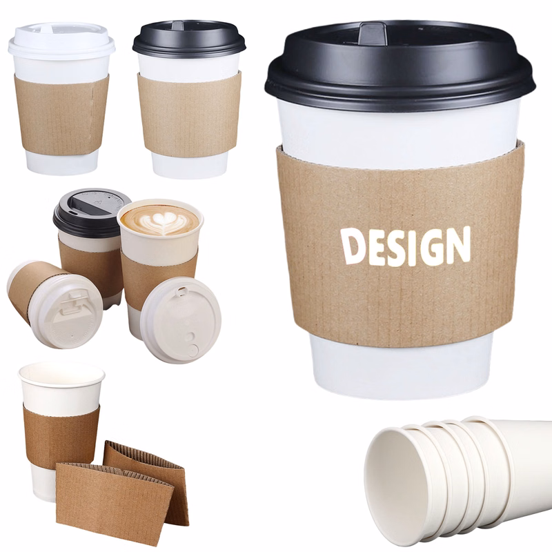 Coffee Cups with Lids and Sleeves