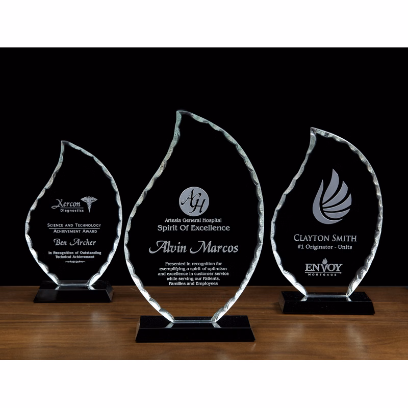Jet Glass Corona Flame Award (5"x8"x2")