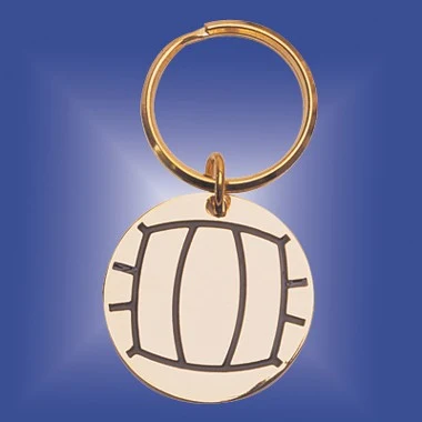 GOLD PLATED VOLLEYBALL KEYRING 1
