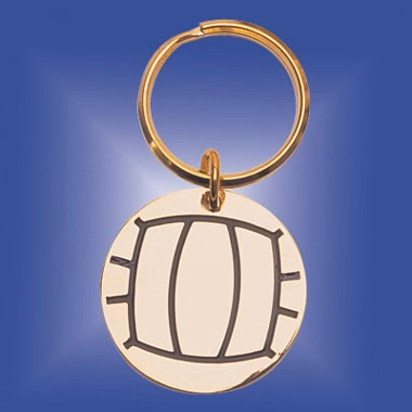 GOLD PLATED VOLLEYBALL KEYRING