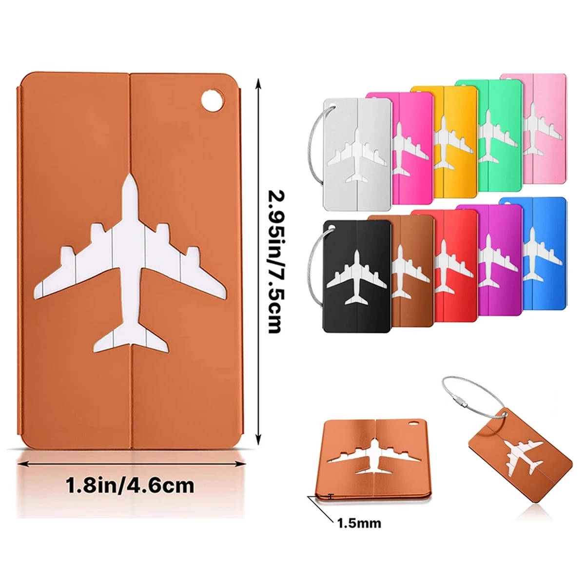 Aluminium Luggage Tags Business Card Holder Travel Id Bag 1