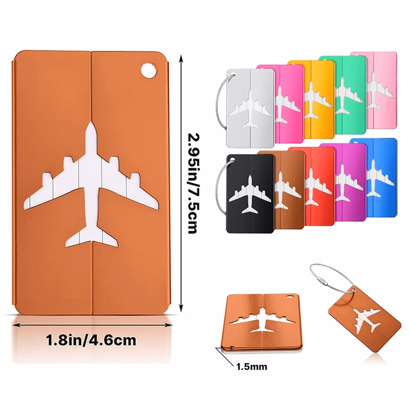 Aluminium Luggage Tags Business Card Holder Travel Id Bag