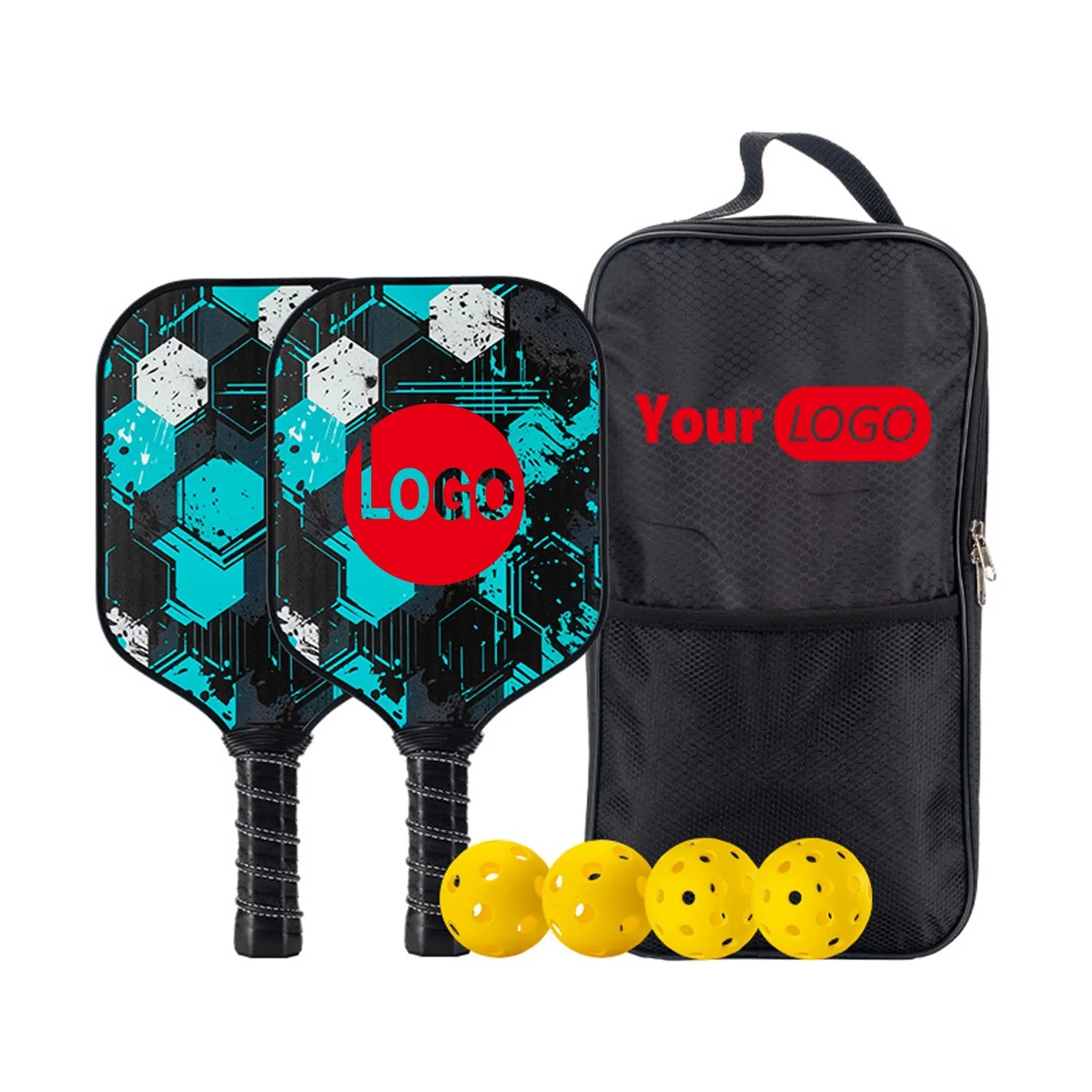 Pickleball Sets With Four Balls Two Paddles One Bag 1