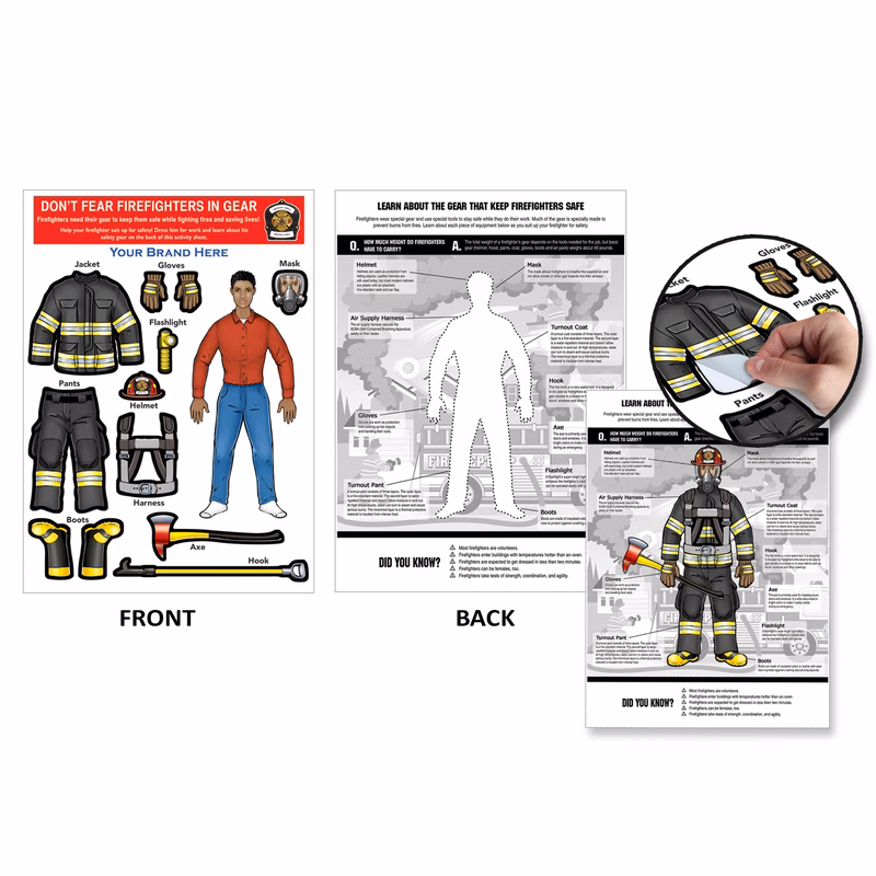 Fireman Dress-Up Peel-N-Place (African American Female)
