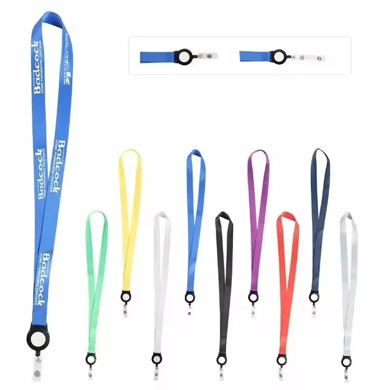 Custom Polyester Lanyard Combo with Retractable Badge Reel 1