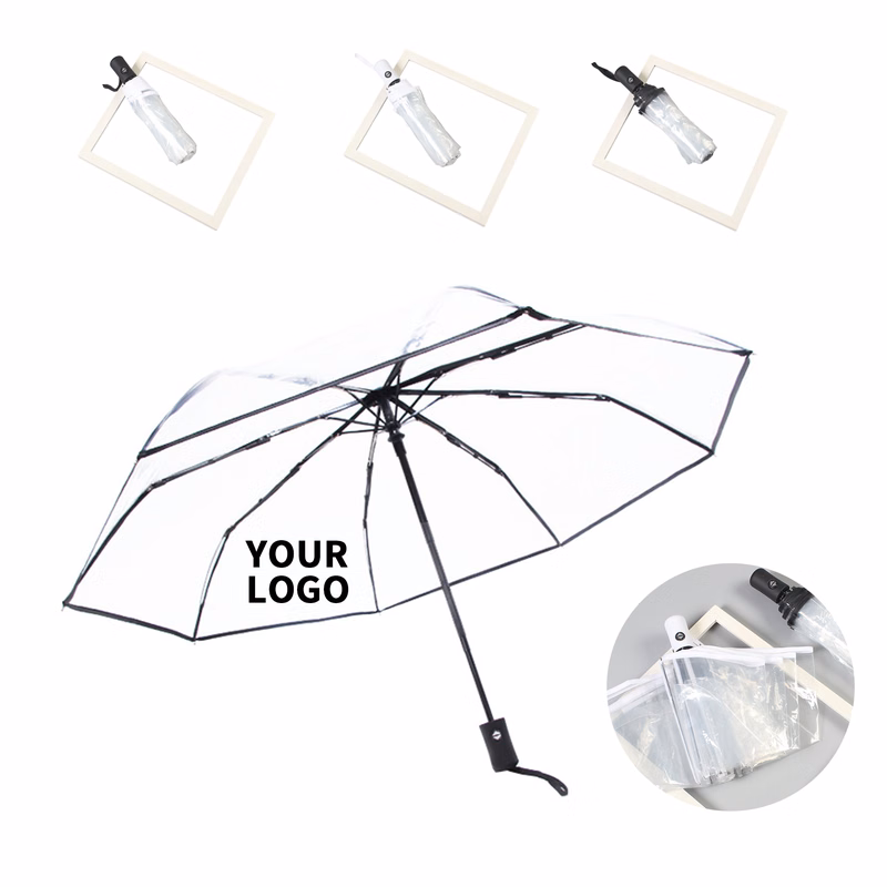 Automatic Transparent Umbrella With Push Button Handle