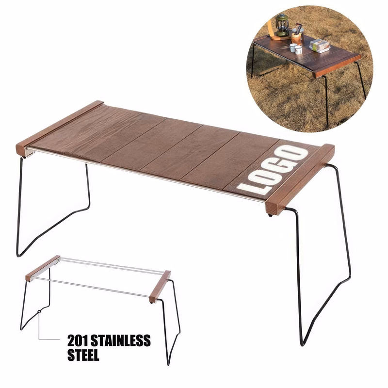 Foldable Oak Wood Outdoor Camping Beach Picnic Table