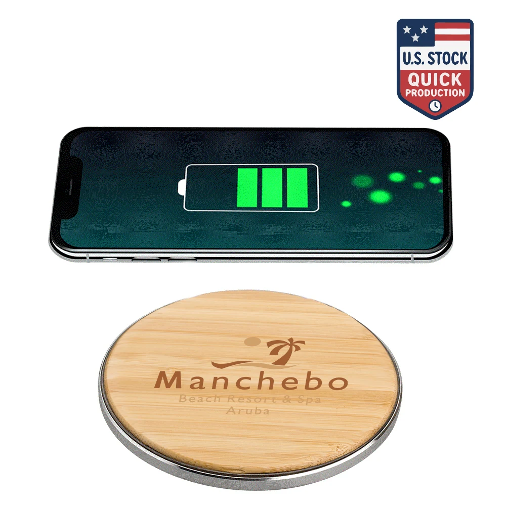 15W Fast Charging Bamboo Qi Wireless Charger 1