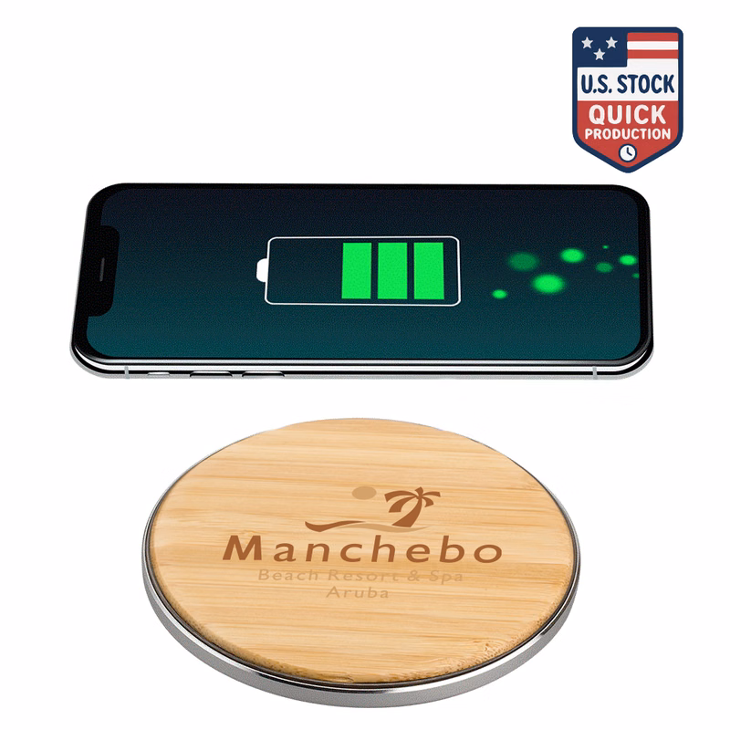 15W Fast Charging Bamboo Qi Wireless Charger