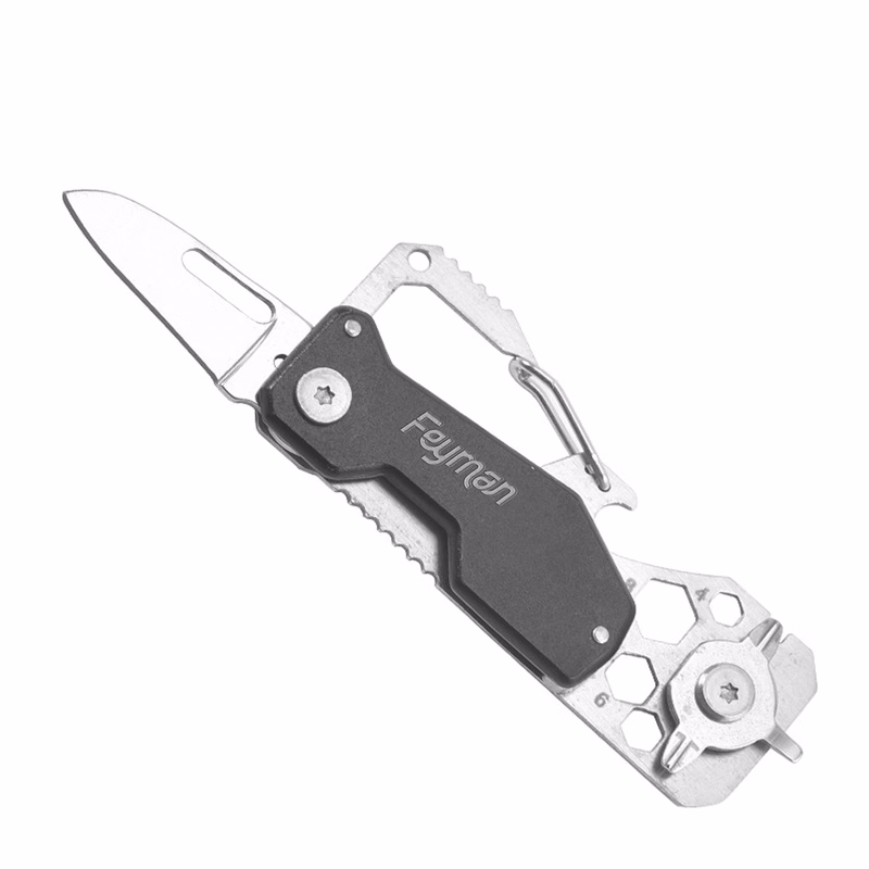 4 in 1 Multi Tool Stainless Steel Carabiner Folding Knife