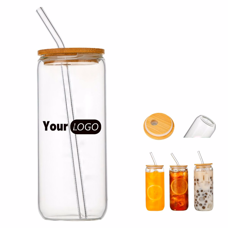 16.9 Oz Glass Bottle With Straw And Cleaning Brush