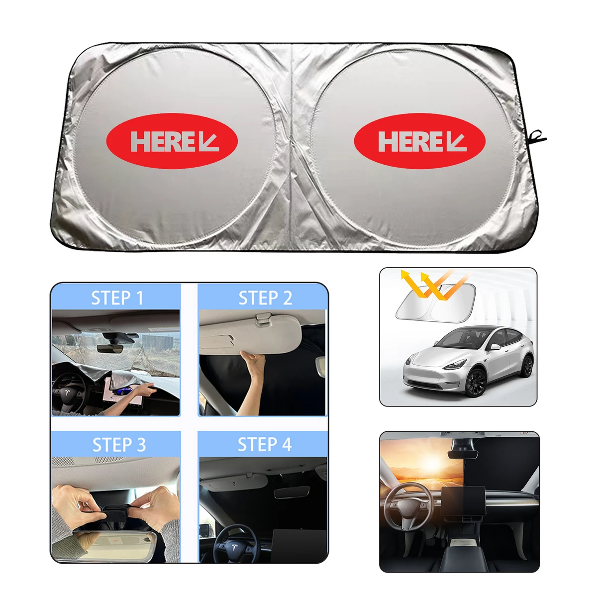 Titanium Silver Coated UV Car Sun Shade 1
