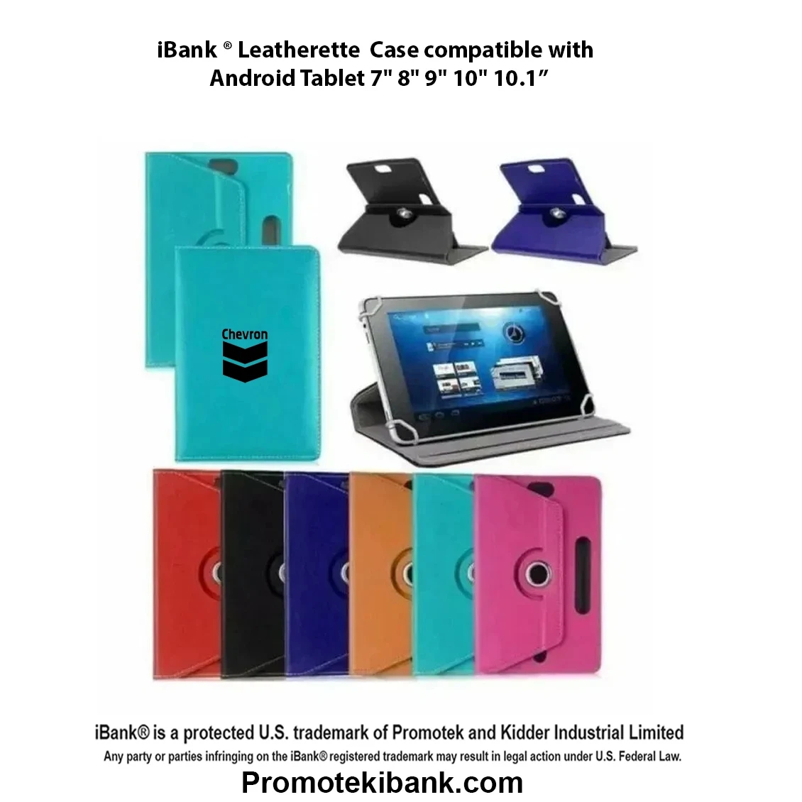 iBank ® Android Leatherette Case compatible with Tablet 7", 8", 9" , 10", 10.1" 1