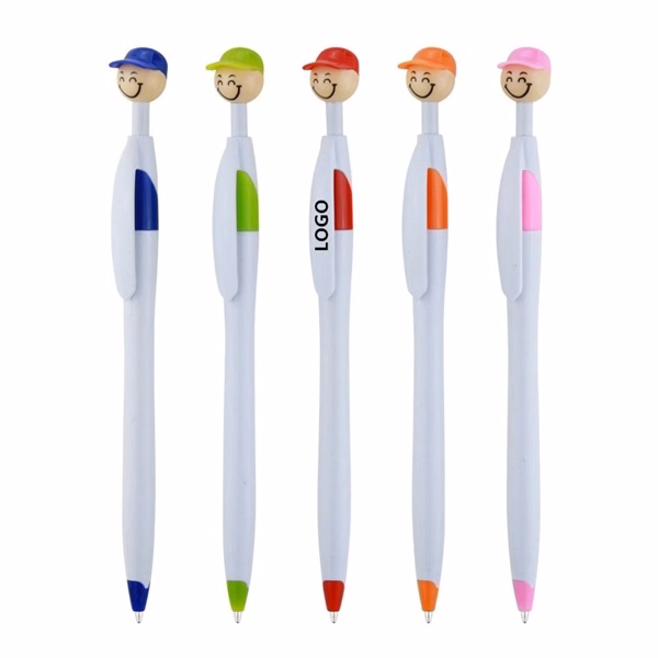 Custom Smiley Face Ballpoint Pens 0.7mm Black Ink — Employee & Student Recognition