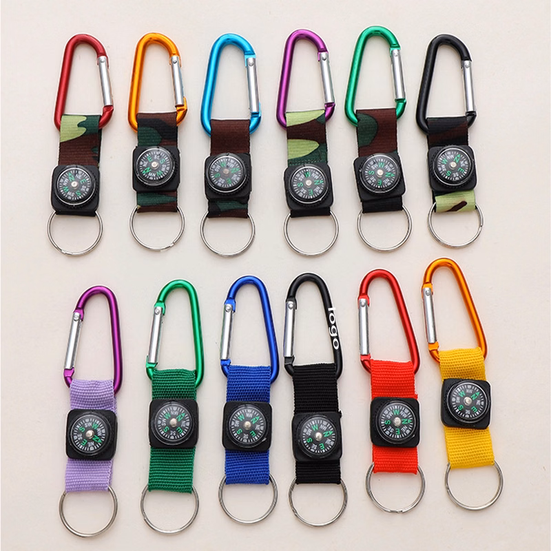 Compass Keychain with Strap