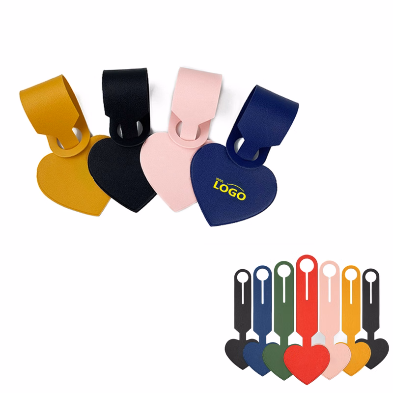 Heart Shaped PU Leather Luggage Tag Holder